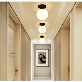 Resim Mylights Modern Spor Tekli Tavan Avize Opal Beyaz Cam (537512406) 