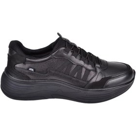 Resim Forelli Hakiki Deri Lastik Bağcıklı Kadın Spor Ayakkabı FOR-ASYA SİYAH 