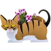Resim Mufunye Bağımsız İstasyon Çapraz Sınır E-ticaret Bahçe Süsü Pvc Kedi Çiçek Saksısı - Siyah Beyaz Mavi, 34x24 Cm 