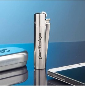 Resim Clipper Kişiye Özel Metal Çakmak Baskı li ve Özel Kutulu Altın 