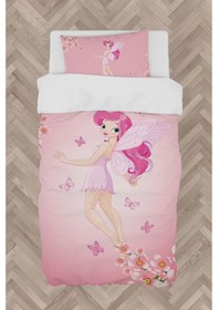 Resim Mekta Home Bebek Ve Çocuk Odası Uçan Prenses Kız Ve Çiçek Desenli Nevresim Takımı 