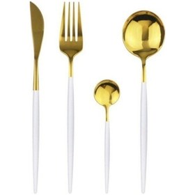 Resim Ikon 36 Parça Beyaz Gold Çatal Kaşık Bıçak Seti Beyaz Gold 