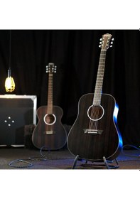 Resim Washburn Dfed Deep Forest Ebony Akustik Gitar Profesyonel - Dreadnought Kasa Egzotik Abanoz Üst Kapak, Okoume Arka Ve Yanlar, Mat Bitiş, Derin Ve Sıcak Ton Ölçüler: 648 Mm Skala Uzunluğu 