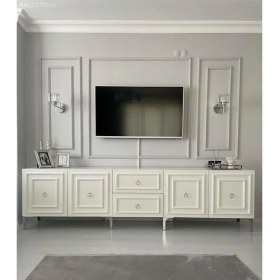 Resim Diecor Boyanabilir Dekoratif Hazır Kesimli Duvar Çıtası Tv Ünitesi Kolay Kurulum 