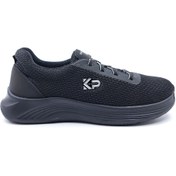 Resim KİNG PAOLO King Paolo Memory Foam Lastikli Kadın Yürüyüş Günlük Siyah Spor Ayakkabı 