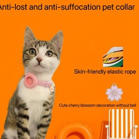 Resim Ayarlanabilir Anti-Kayıp Elastik Pet Yaka, Silikon Etiket Kılıfı ile - Yumuşak Polyester, Pil Gerektirmez, Kediler ve Küçük Köpekler için İdeal, Günlük Pet Yaka|Kılıf Pet Yaka|Dayanıklı Pet Yaka, Pil Gerektirmez 
