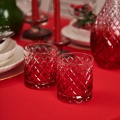 Resim Alegre Glass Karmen Meşrubat Bardağı - Kırmızı - 8x9,5 cm 