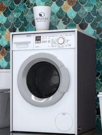 Resim Kenzlife Çamaşır Makinesi Dolabı Naum Gri 90*70*60 Banyo Kapaksız Arkalıksız 