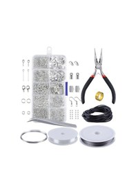 Resim Monyee Jewelry Making Repair Tool Set: Metal-plastic Accessories With Pliers, Tweezers For Beading - 10 Compartments Case 