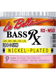 Resim La Bella Rx-N5D Rx Nickel-Plated Takım Tel 5 Telli Bas Gitar Teli 