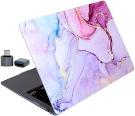 Resim MacBook Air Kılıf 13.6 İnç M2 M3 M4 Uyumlu A2681 A3113 A3240 Marble15NL Mermer Desenli Sert Kapak İnce Hafif TPU Lazer Baskılı Premium Koruma Kaplama Açık Pembe 