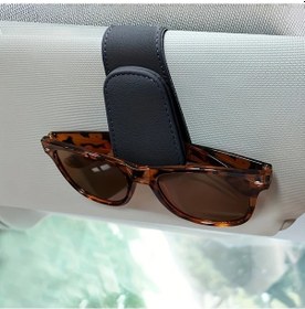 Resim Dashanshop Siyah Manyetik Güneşlik Gözlük Tutucu Bilet Yuvası Deri Klips Tüm Modeller 