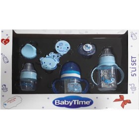 Resim Babytime BT206 5'Li Mavi Biberon Seti 