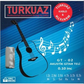 Resim Turkuaz Gt-02 Akustik Gitar Teli 010 Takım Tel 