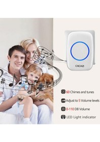Resim Uzaktan Kumandalı Led Işıklı Kablosuz Kapı Zili, Yüksek Sesli Uzun Mesafeli H10-dc 
