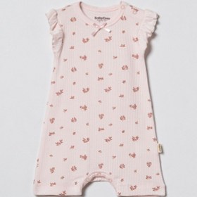 Resim Babycosy Organic Wear %100 Organik Pamuk,2 Li Kız Bebek Tulum,fırfırlı Kısa Kol,yazlık Tulum Set,0-24 Ay,bebek Serisi Pembe 