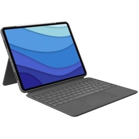 Resim Logitech Combo Touch Apple Uyumlu iPad Pro 12,9 inç (5. ve 6. nesil) ile Çok Yönlü Türkçe Klavyeli Kılıf - Gri 