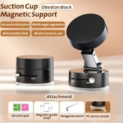 Resim 2025 Yükseltilmiş Manyetik Emişli Araba Telefon Tutucu Vakum Adsorpsiyon ve PC Ayna Sticker ile - Uygunluk, Güvenli Navigasyon için Geri Çekilebilir Katlanabilir Tasarım, Navigasyon Yardımcısı | Modern Telefon Tutucu | Manyetik Destek, Manyetik Araba Telefon Tutucu 