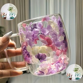 Resim 1 Adet Çiçek Desenli Cam Kahve Fincanı - Saplı, Isıyla Dayanıklı Borosilikat Malzeme, Çay ve Kapuçino için Yeniden Kullanılabilir | Tatiller ve Kahve Severler için Mükemmel Hediye Seçeneği 