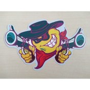 Resim Aksesuar Emoji Sticker Kovboy 14x8,5cm (2 ADET FİYATI) Emoji Arması Logosu - Emoji Etiketi Çıkartma 
