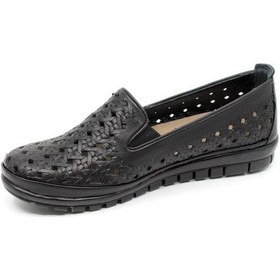 Resim Zerhan 559 Kadın Siyah Günlük Comfort Ayakkabı Siyah 