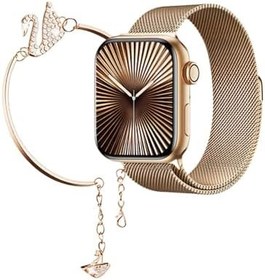 Resim Haino Teko Germany SQ16 Mini Akıllı Saat, 3 Kordon 1 Adet Bileklik Hediyeli (Altın Rengi) 