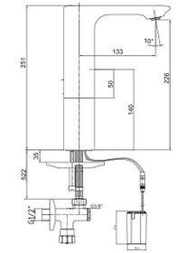 Resim ECA Compact Fotoselli Orta Boy Lavabo Bataryası Pilli Çift Su Girişli 108108040 