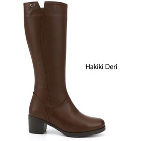 Resim Gönderi(R) Gönderi R Kadın Koyu Kahve Floter Fermuarlı Kalın Topuklu Hakiki Deri Çizme Gkzc13446529 Koyu Kahverengi 