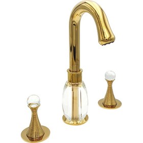 Resim Pure Concept Elagate Kristal Gold Üç Delikli Lavabo Armatürü 