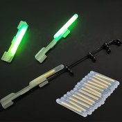Resim Klipli Tutucularla 30 Adet Su Geçirmez Parlayan Çubuklar - Gece Balıkçılığı için Aydınlık Yüzen Çubuklar, Dayanıklı PVC Malzeme, Kullanımı Kolay ve Yeniden Kullanılabilir Kiti 