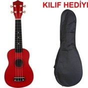 Resim Rosa RU002-RD Soprano Ukulele Kırmızı (Kılıf Hediye) 