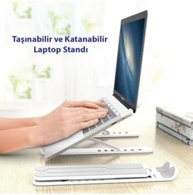 Resim Teknosepetim Laptop Standı Ayarlanabilir Katlanabilir Kaymaz Macbook 