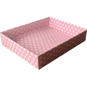 Resim Asetat Kapaklı Karton Kutu 12X15X3 25 Adet Puantiyeli Pembe N11.9109 