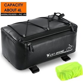 Resim Novahub West Bıkıng Elektrikli Bisiklet Arka Koltuk Çantası - Su Geçirmez Saklama - Siyah Siyah 