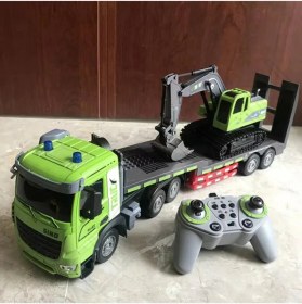 Resim Uzaktan Kumandalı Şarjlı Metal Iş Makinesi Oyuncak Seti – 1:12 Ölçekli Kepçe, Tır, Ekskavatör, Itfaiye, Beton Mikseri, Vinç Modelleri 