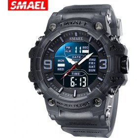 Resim Hanyang Gri Samel Yeni 8049 Izle Erkek Saatleri 50M Su Geçirmez LED Dijital Ekran Çalar Saat Ordu Askeri Spor Kronograf Izle Erkekler Için (Yurt Dışından) 