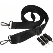 Resim Motion003 Siyah Gümüş Tokalı 0.98 İnç Ayarlanabilir Nylon Omuz Kayışı Dayanıklı Yedek Çanta Askısı 