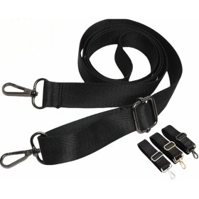 Resim Motion003 Siyah Gümüş Tokalı 0.98 İnç Ayarlanabilir Nylon Omuz Kayışı Dayanıklı Yedek Çanta Askısı 