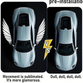 Resim Xuweiwei 2 Adet Hoş Geldiniz Projeksiyon Led 1 Çift Melek Kanatları Araba Işığı Yüksek Çözünürlüklü Direksiyon Fonksiyonlu Pilsiz Aksesuar 