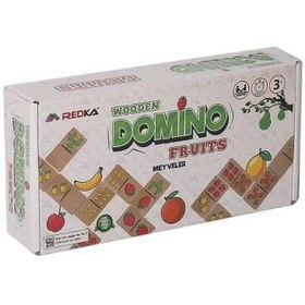 Resim Redka Çocuk Ahşap Domino Oyunu Meyveler Fruits 
