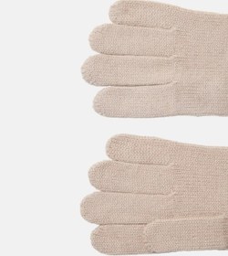 Resim Calvin Klein PATCH WOOL KNITTED GLOVES Kahverengi Erkek Eldiven 