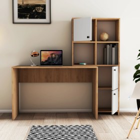 Resim Mezza Sılence Kitaplık - Çalışma Masası Takımı 1997 Sepet-Beyaz 