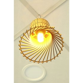 Resim Dekoratif Avize Çocuk Odası Için Ahşap Avize 20 cm Çapında Doğal Avize 