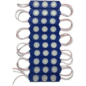 Resim 12 Volt 3 Watt 3 Lensli Turkuaz 3030 Smd Led Modül Ip65 10 Adet Modül 