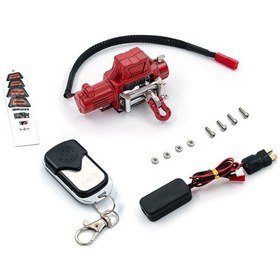 Resim Samdoo Kırmızı T Plug Rc Vinç Ve Kontrolör Seti - 5-7.4v Alyuminyum, Traxxas Trx-4, Axial Scx10, Rc4wd D90 Km2 Uyumlu 1/10 1/8 