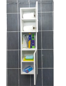 Resim IRMAK DÜNYASI 2 Kapaklı Bölmeli Banyo Asma Boy Dolabı 2 Kapılı Çok Amaçlı Duvara Monteli Dolap 