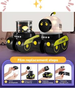 Resim BellaThec Eğitici Robot Gece Lambası Projektörlü Yıldız Gökyüzü Efektli Müzikli Teknoşık 
