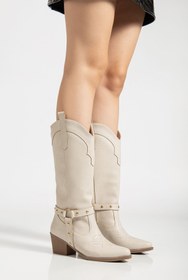 Resim MS SUGAR SHOES Kadın Trok detaylı Nakışlı Western Cowgirl Kovboy Çizme 