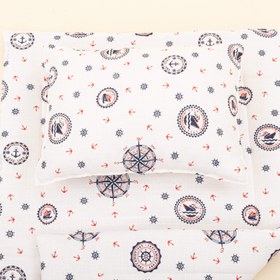 Resim Alt Açma Matı ve Yastık - Çift Taraflı - Mavi Gemi 