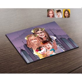 Resim Kişiye Özel 3 Kardeş Karikatürlü Ahşap Puzzle-4 